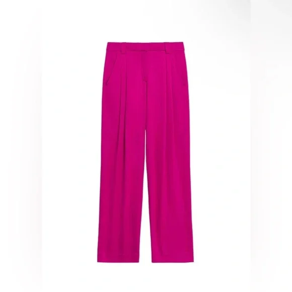 New! A.L.C. Flynn High-Waisted Pleated Trousers 💕 size 0 NWT! Disco Pink 🪩 - Picture 7 of 13